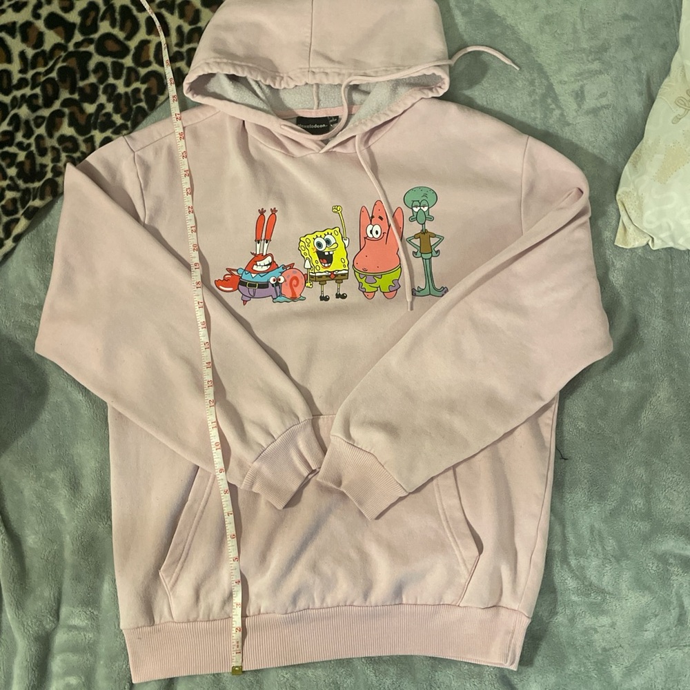 Pink Hoodie with Cartoon Characters